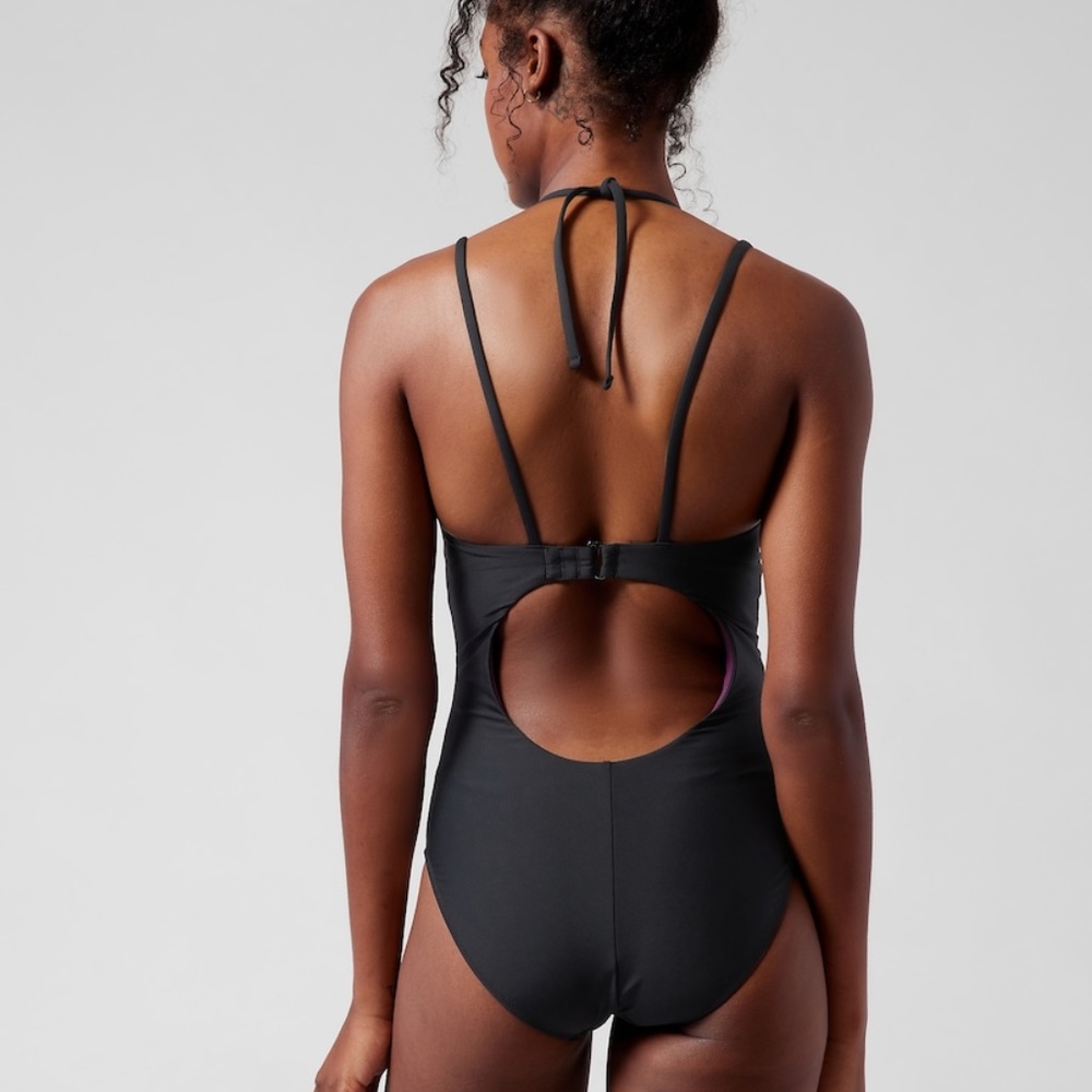 NWT! Athleta Black Keyhole One Piece Swimsuit